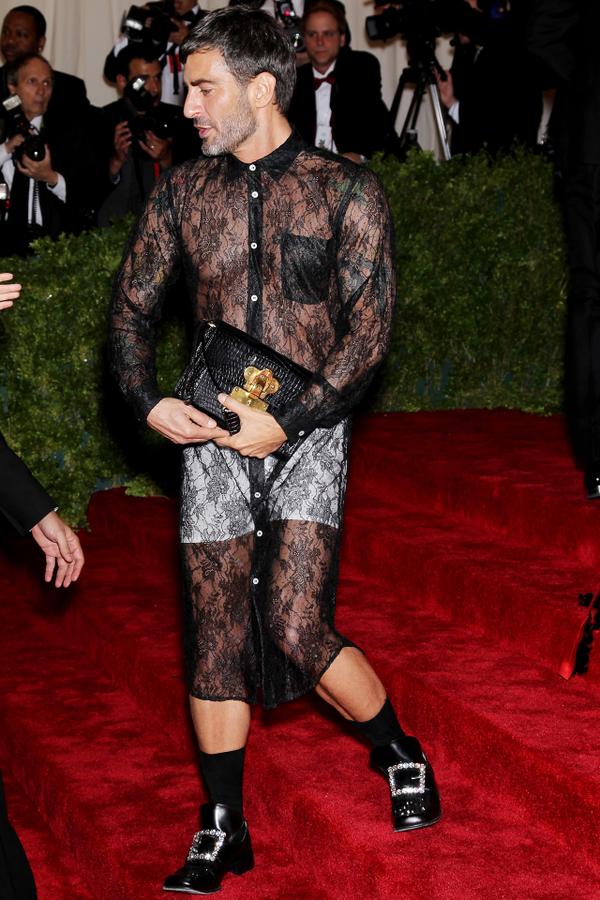 Fashion designer Marc Jacobs is certainly wearing an unusual outfit - but Happy 52nd Birthday anyway 