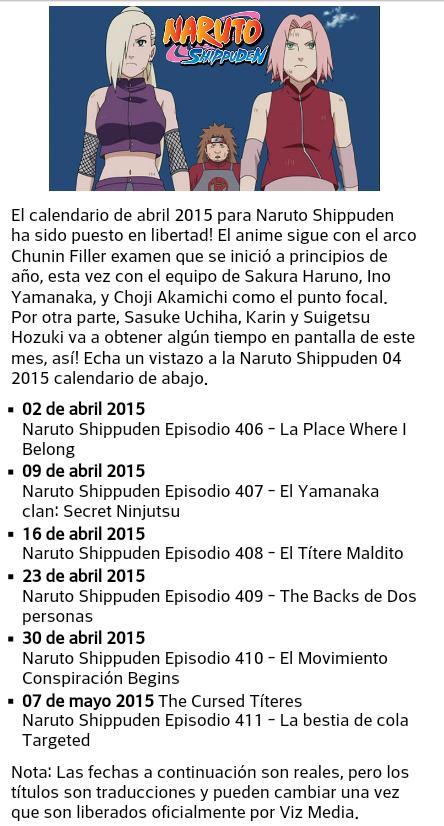 naruto shippuden capitulos relleno