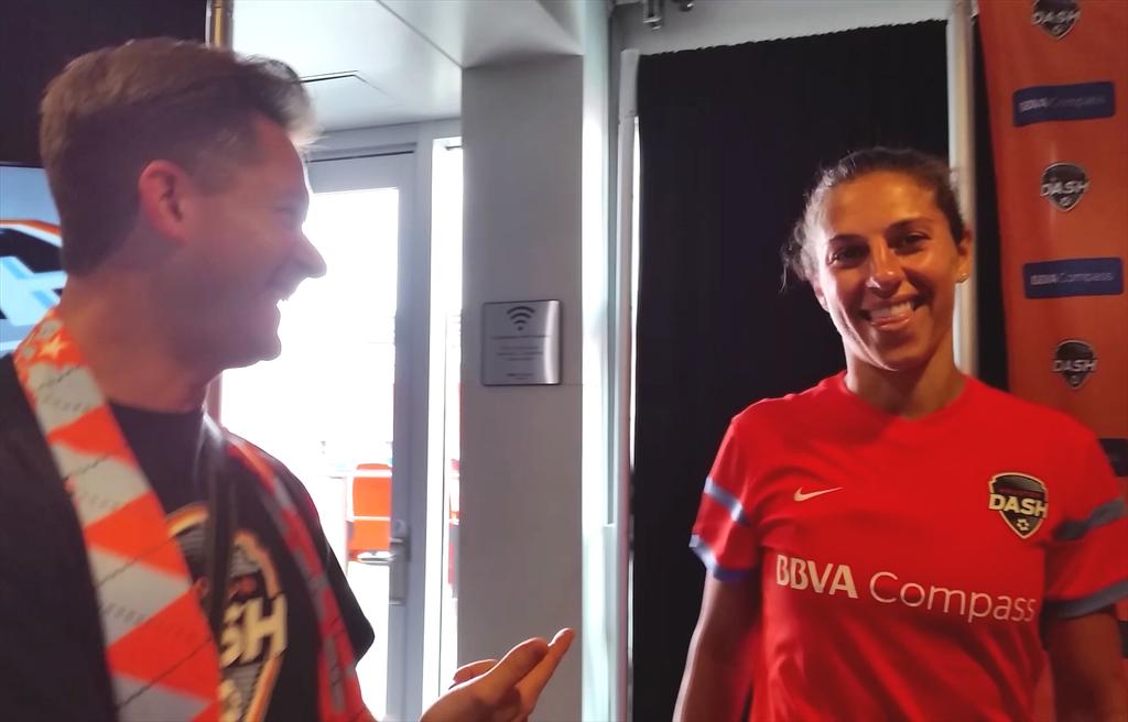 Michaelcx's tweet photo. USWNT player Carli Lloyd! See her in action at BBVA Fri April 10th 7:30. #Dashon #Break10k http://t.co/akP603FRFa