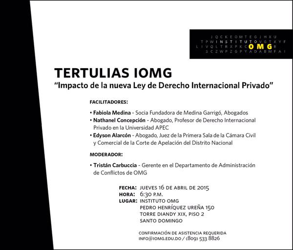 GREDUNIBE's tweet photo. Les invitamos a esta iniciativa del @InstitutoOMG sobre el impacto de la nueva Ley de Derecho Internacional Privado! http://t.co/eD4x3WmLBZ