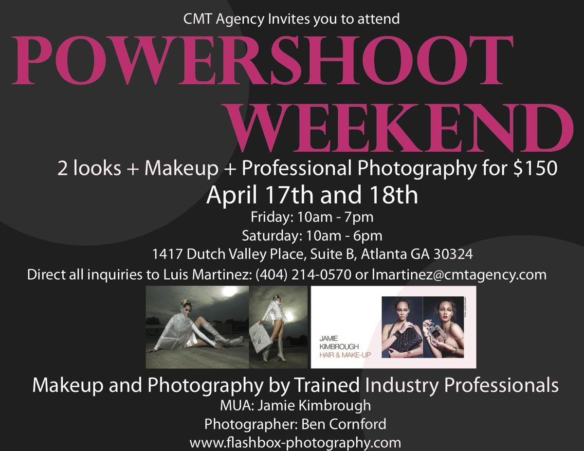 CMTAgency's tweet photo. Spots still available for #CMTAgency's Powershoot Weekend. Reserve your spot today!! http://t.co/hk8Upivqjj