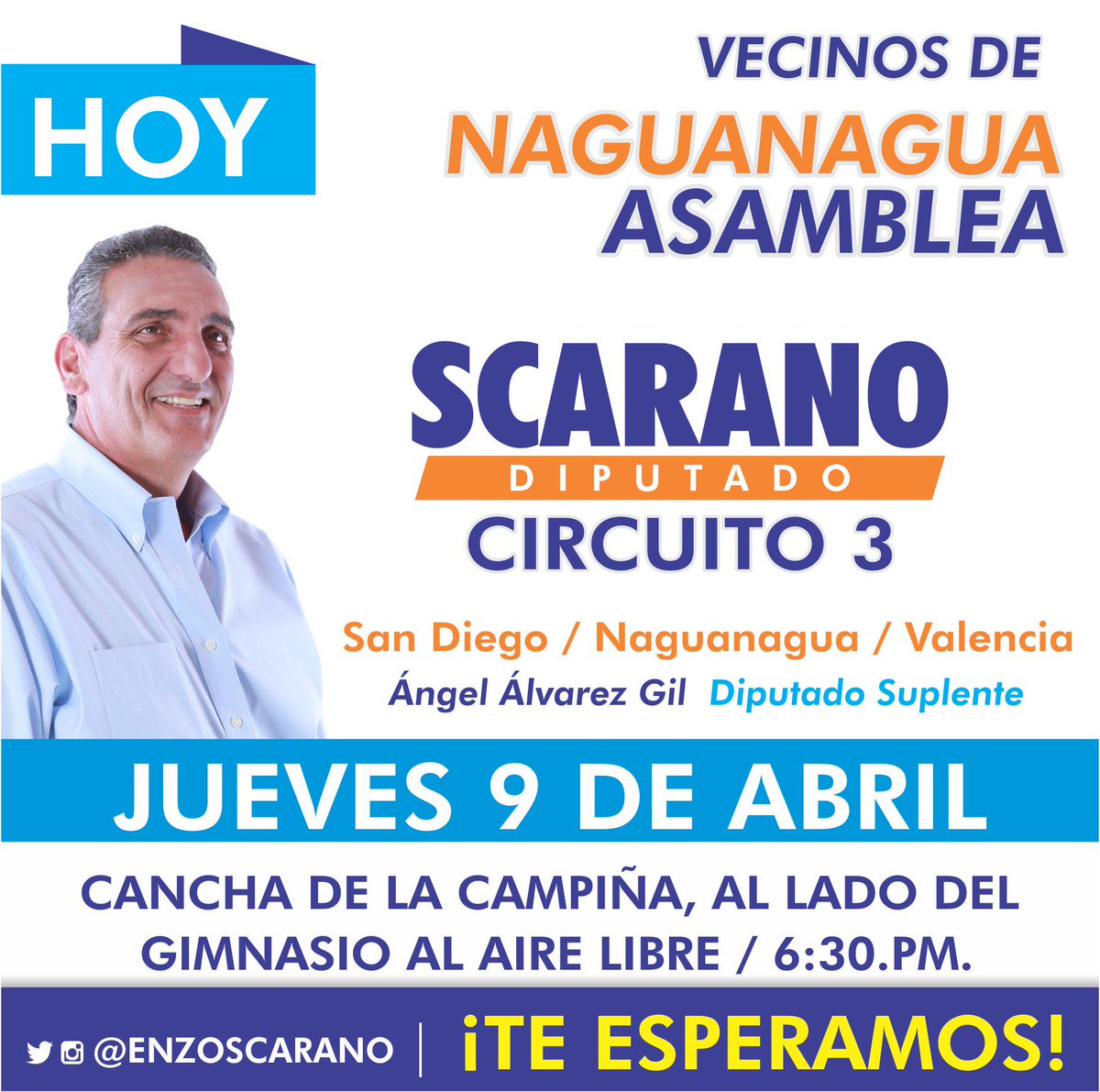 BachilleresSD's tweet photo. #Hoy a las 6:30pm los espero en la cancha de La Campiña Naguanagua para la Asamblea de Ciudadanos #UnidosLoLograremos http://t.co/3oPwPv8W06