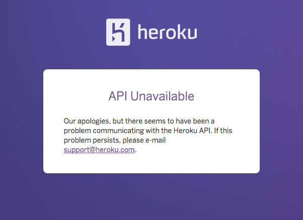 narwen's tweet photo. Is @heroku down for you? http://t.co/Fuvn3NdAed