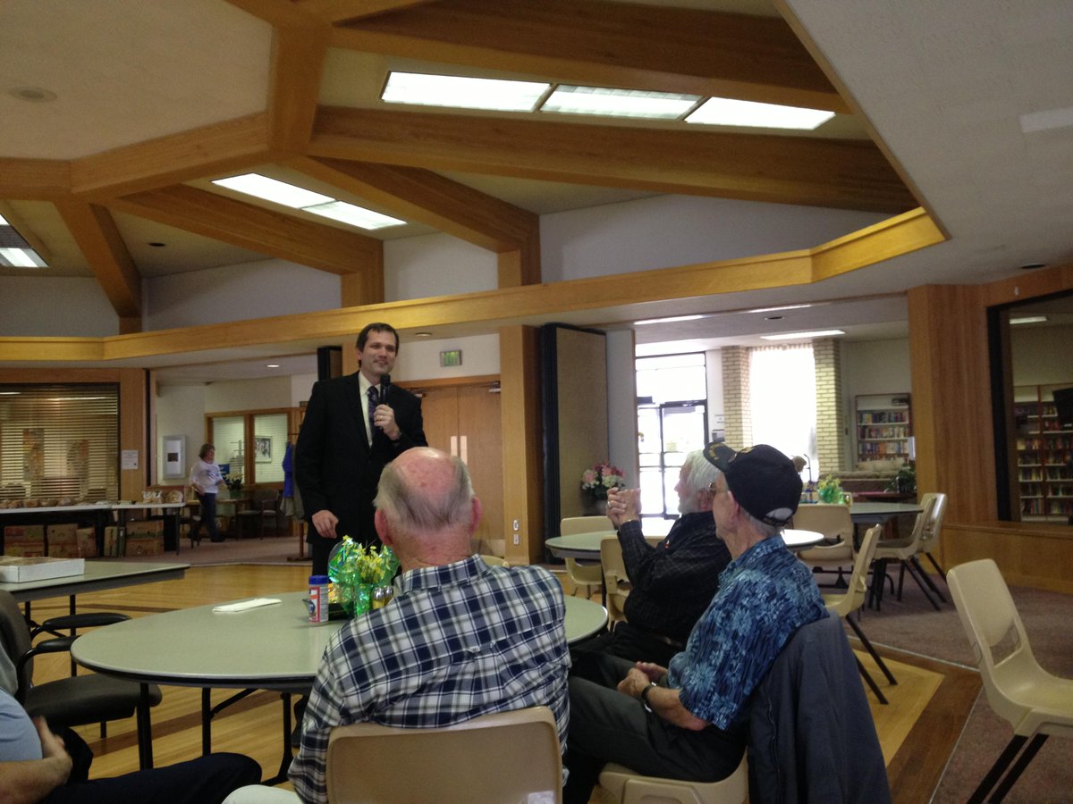 Had a great lunch meeting at the Golden Years Senior Center today.  They peppered me with questions for a full hour.
