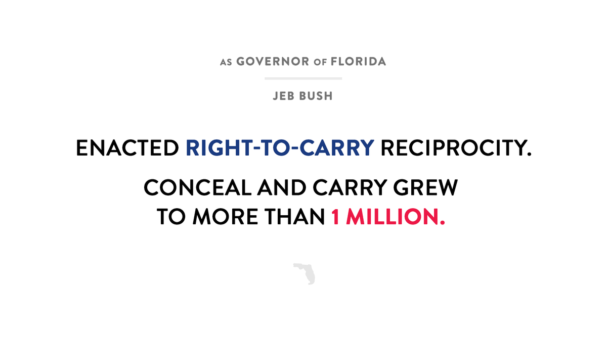 JebBush's tweet photo. Proud of my record on 2nd amendment rights. http://t.co/s0evFRFSQv http://t.co/NEmtetGd8G