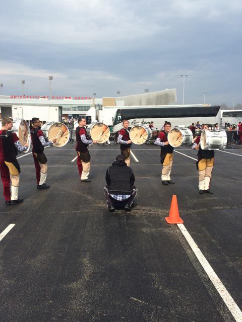 UPBassline's tweet photo. Prelim warm ups have started. We go on at 5:56pm. #WGI2015 http://t.co/7T90QFvh3q