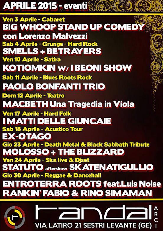 CircoloRandal's tweet photo. #aprile2015 #livemusic #teatro #satira #randal @exotago @GLI_STATUTO @TeatrOrtica @KotiomkinLive http://t.co/COKNl2iCIH