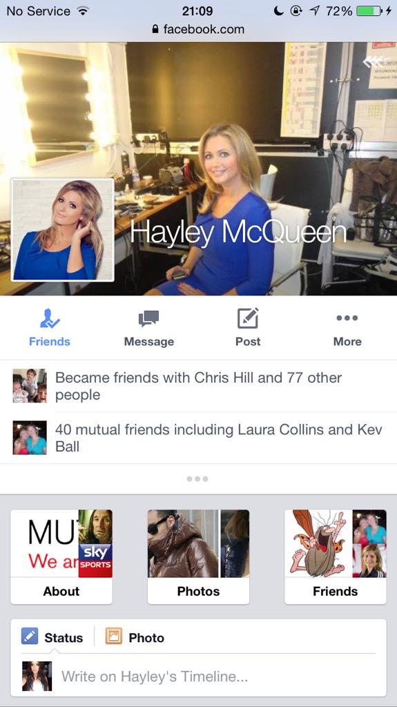 ItsMeChloeW's tweet photo. @HayleyMcQueen is this your real Facebook? http://t.co/RJF4sd2RqH