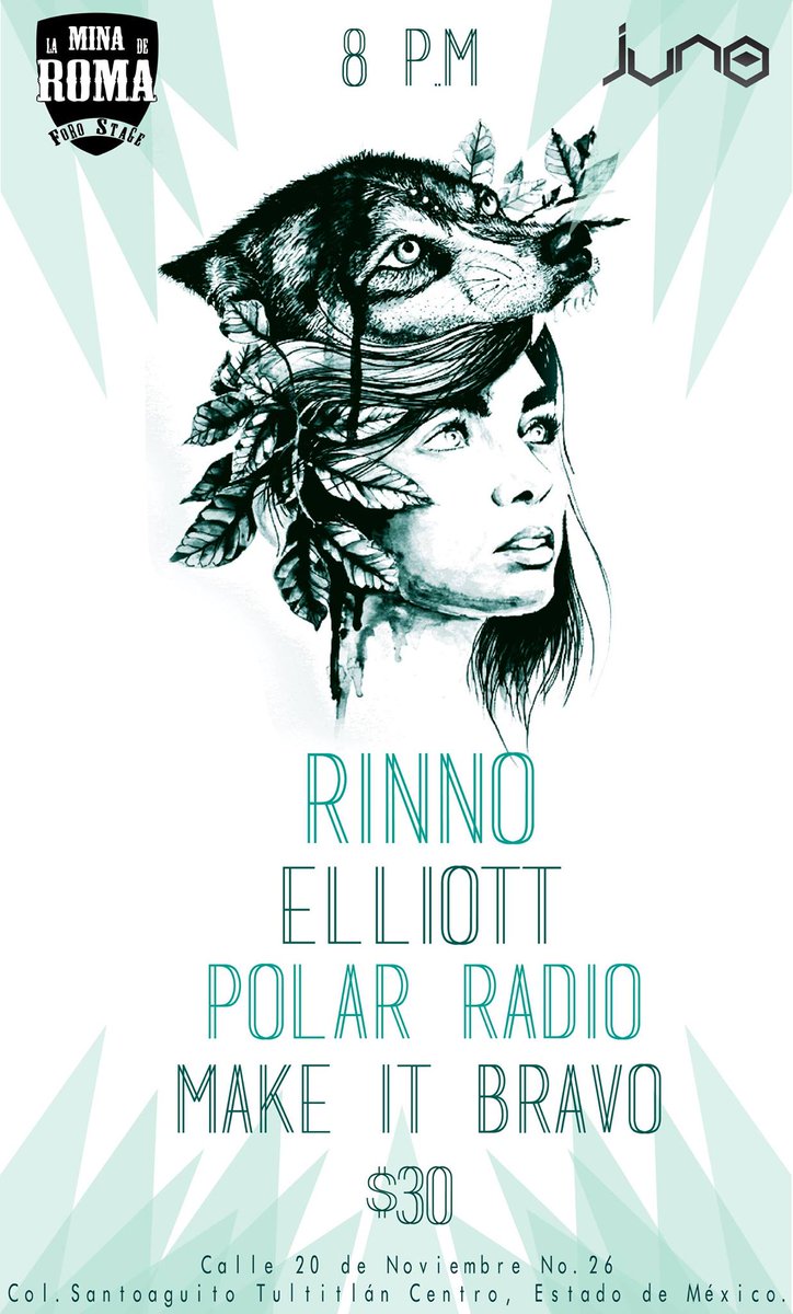 JunoGestion's tweet photo. Segundo evento en donde se presentan  bandas de Juno
@rinno_indie , @ElliottOficial , @PolarRadioMex y @MakeItBravo http://t.co/qTu6hyjXWe