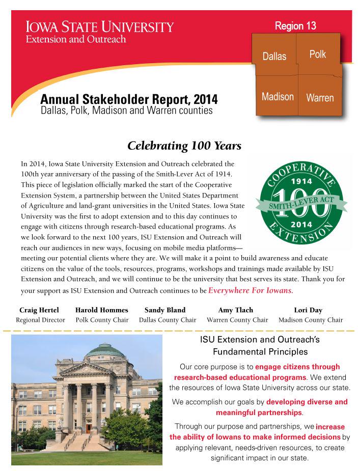 WarrenCountyEXT's tweet photo. Our 2014 Annual Report is out! See what @WarrenCountyEXT is doing for citizens! http://t.co/ULy9Q30gTs #Ext100Years http://t.co/GddYJNb4lu