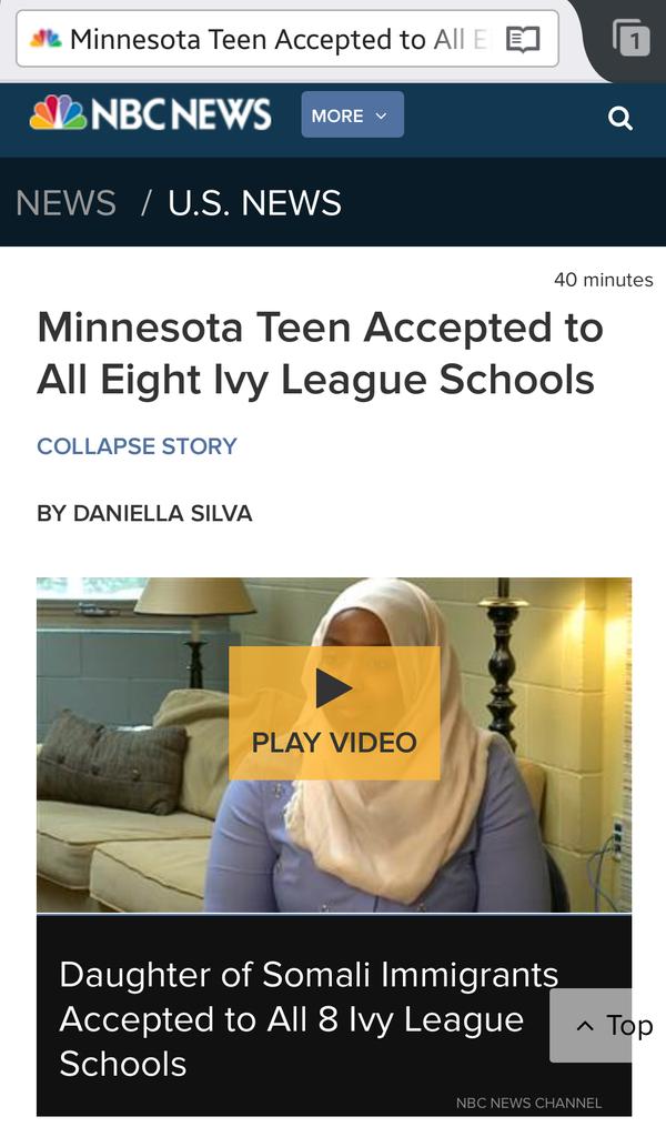Another African genius. This time a teen, daughter of Somali immigrants.