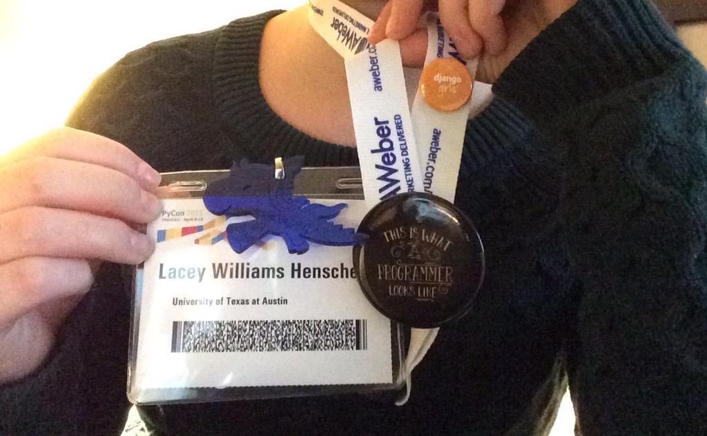 DjangoGirlsPDX's tweet image. We&apos;re rocking 2 #djangogirls buttons and a #djangopony at #PyCon2015! #thisiswhataprogrammerlookslike