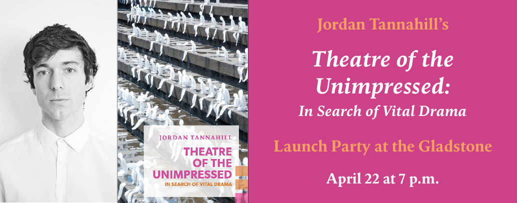 coachhousebooks's tweet photo. ATTN all attending Jordan Tannahill's THEATRE OF THE UNIMPRESSED launch: it's now being held at the @GladstoneHotel! http://t.co/4IWKfq3ia3