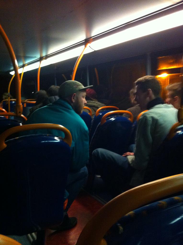 SeanCGomez's tweet photo. @Tanjo meet and greet on the bus #valueshisfans http://t.co/T9ucZu8zEM