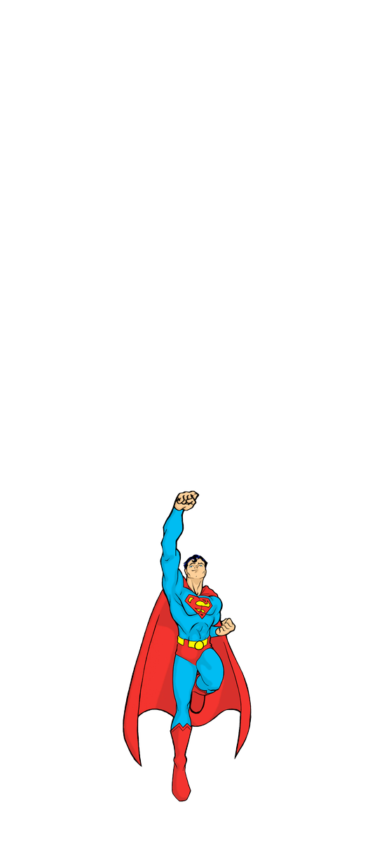 Swipe up to see Superman fly.