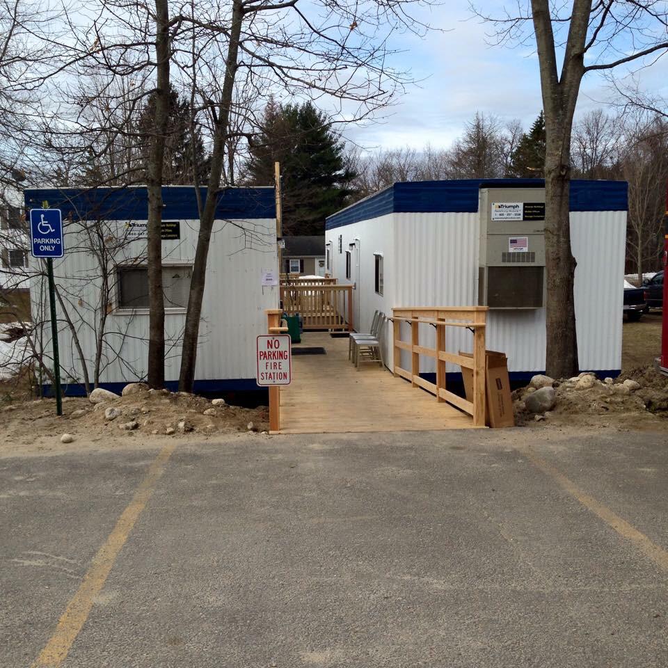 We’ve moved into temporary trailers behind Town Hall at 272 Main St during construction of a new fire station.