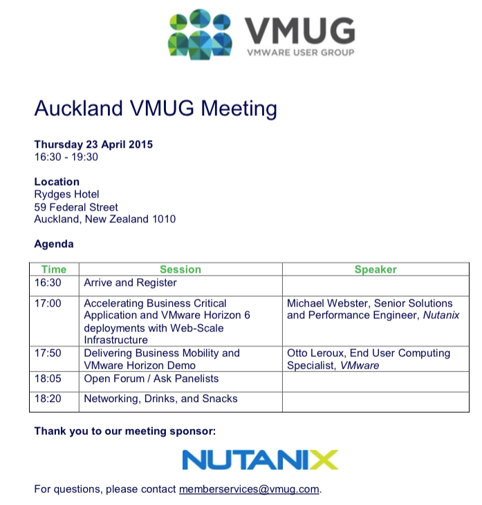 Auckland VMUG tweet media