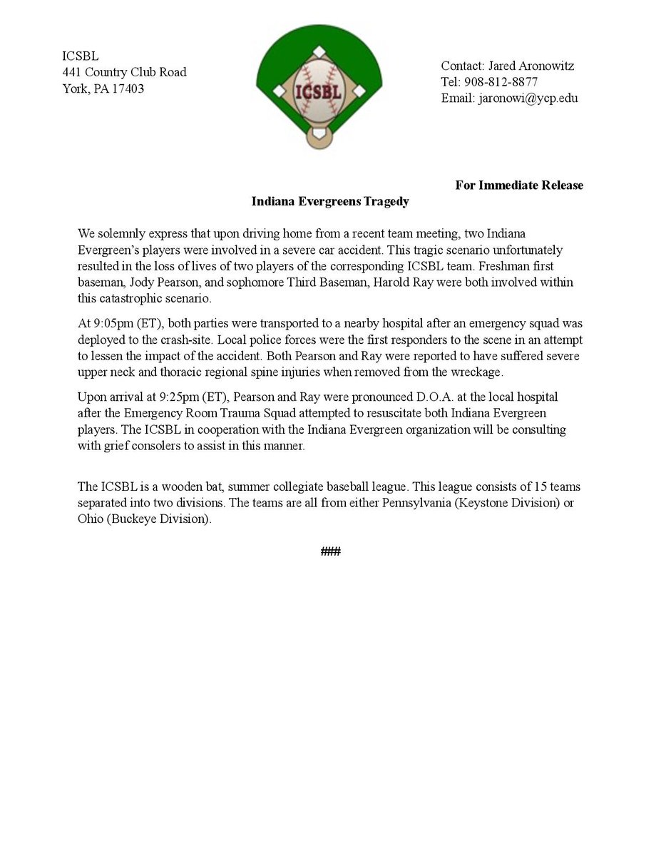 icsbl_15's tweet photo. To read the league's full statement check below. #GrowOnEvergreens http://t.co/IyUBKIwcLl