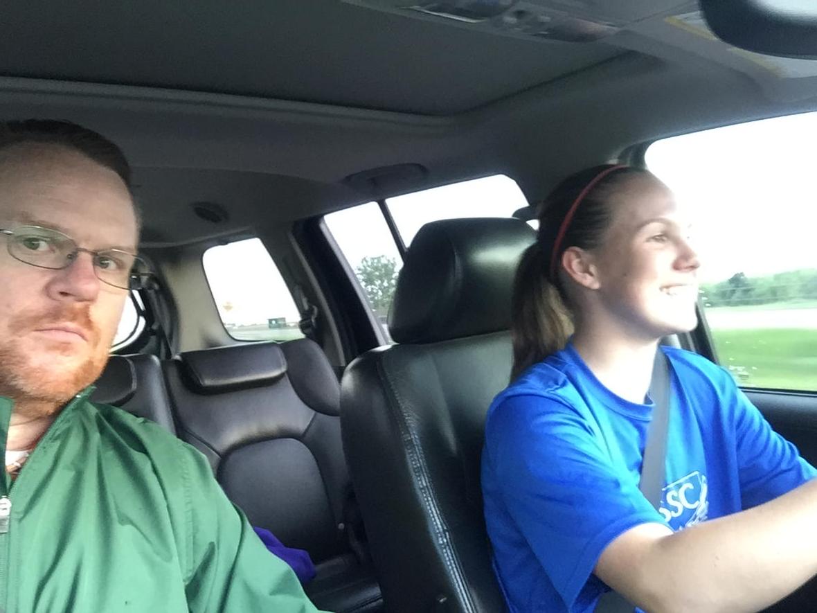 sacastor's tweet photo. Freeway driving in the rain with @Delaney_Castor . Just like driving down the street in nice weather. #parenttaught http://t.co/NKK3cafyM2