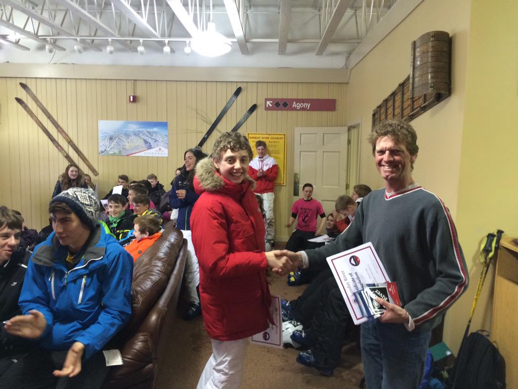 bablakeski's tweet photo. Presentation ceremony from the ski instructors this afternoon #BablakeSkiTrip15 #PerfectTurn @sundayriver http://t.co/ZxAmiBmm0X