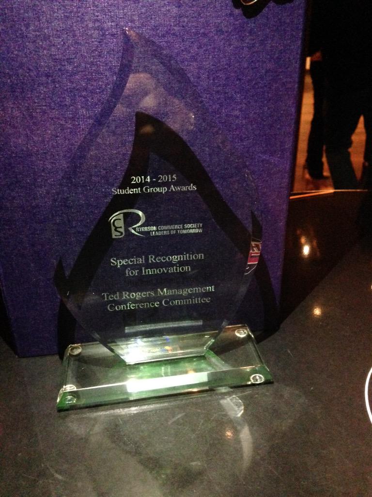 trmcmet's tweet photo. The #TRMC15 team is honoured to have been awarded the Special Recognition for Innovation Award tonight! http://t.co/6uZATfm3ST