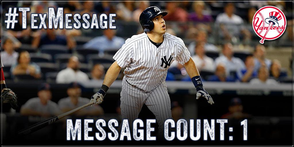 Yankees's tweet photo. .@teixeiramark25 adds a solo shot of his own to cut the deficit to 5-3! #TexMessage http://t.co/AM2bk7c6Jv