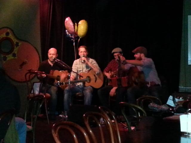 lifemorecowbell's tweet photo. .@JerksCircle opens in celebration of Hugh Wilson's upcoming bday - right now @FreeTimesCafe http://t.co/1nqHkdn2bw