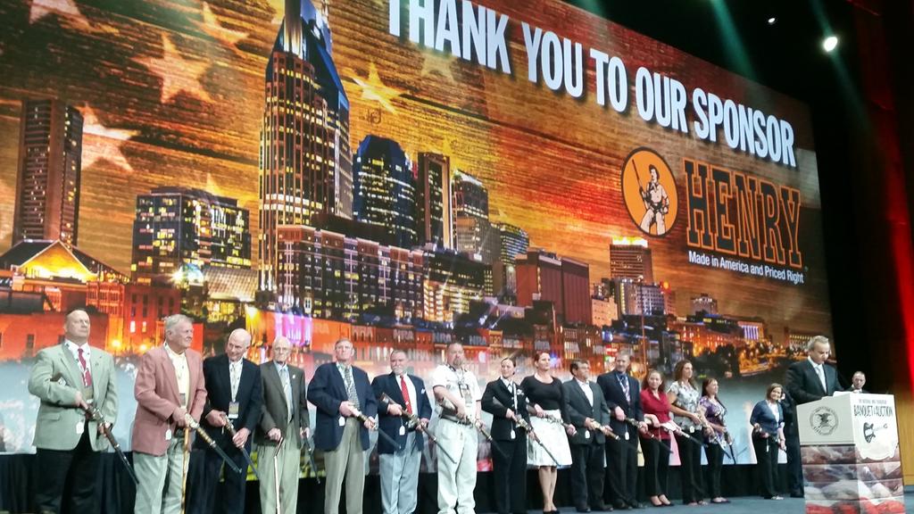 NRA's tweet image. .@HenryRifles honors America's veterans, LEO, and 1st Responders at the 2015 #NRAAM Foundation Banquet!