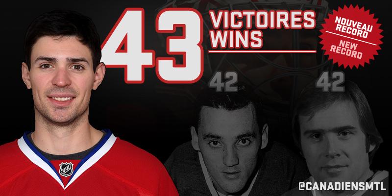 CanadiensMTL's tweet image. Carey Price fait sa place dans le livre des records de l'équipe. / Carey Price: breaking records. #GoHabsGo