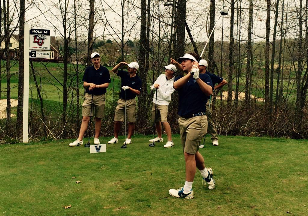 VillanovaGolf's tweet photo. Great practice round today @LibertyGolf Spring Invite.. and we love our signature hole for the week! #driveablepar4 http://t.co/veELzh64W9