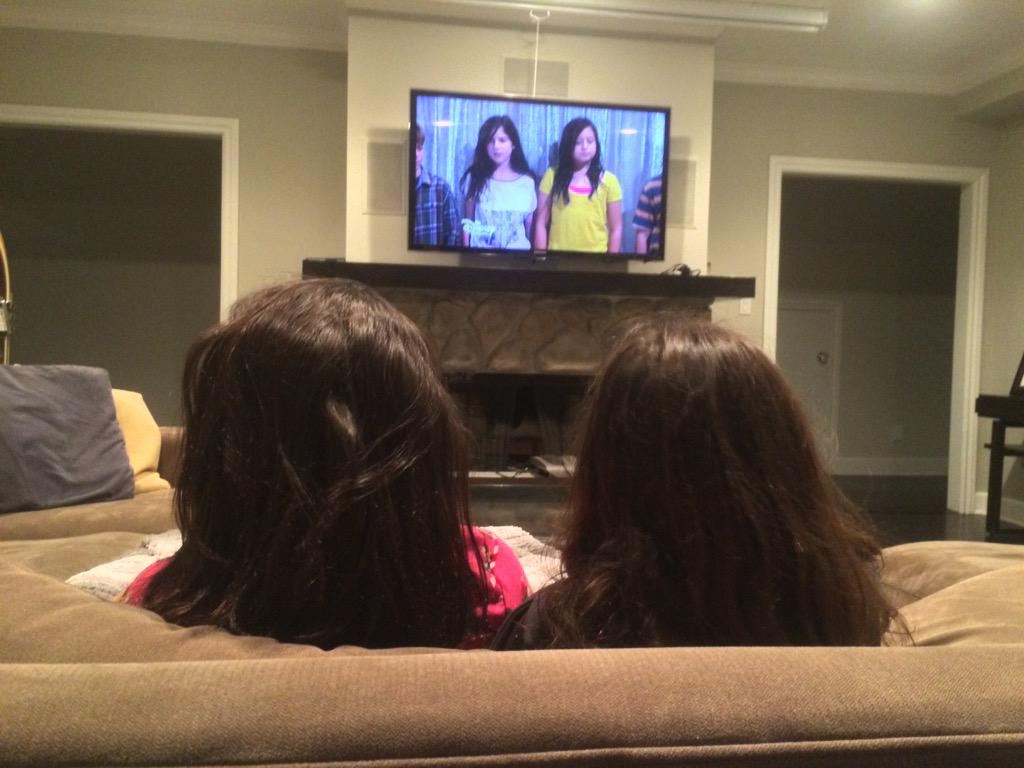 Watching my girls watch themselves on my #LivAndMaddie episode. Great experience and fantastic people to work with!