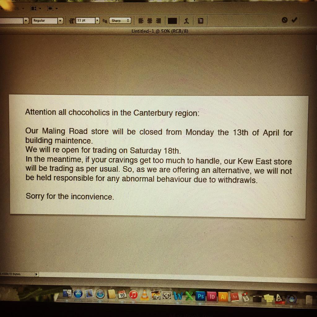 News update. 
#chocolate #chocoholics #dontblameus #melbournechocolates #melbournecafe #xocolatl #visitusatkew