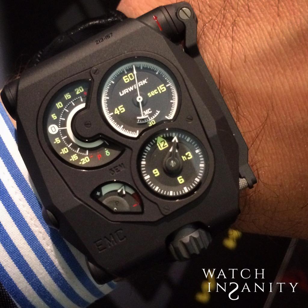 WatchInsanity's tweet photo. URWERK EMC "Electro Mechanical Control" Black.. THE FIRST HIGH-END MECHANICAL WATCH WITH ARTIFICIAL INTELLIGENCE http://t.co/lShWdMH05e