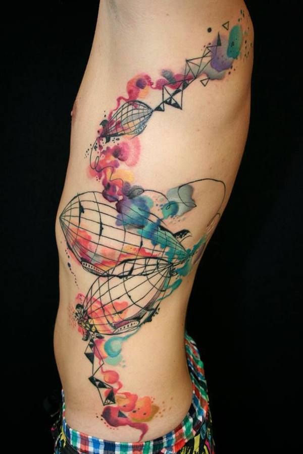 Simara_Rose's tweet photo. even more amazing watercolor tattoos..wish I knew whom all the artists are http://t.co/TPZW9MHo4r