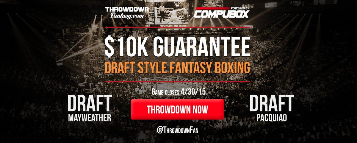 ThrowdownFan's tweet image. Fantasy Boxing  #MayPac $10K game. Draft Fighters, track scores and win!  #boxing Click here bit.ly/1CniWJM