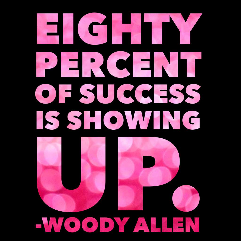 amyrobleswrites's tweet image. Eighty percent of #success. #thinkenriched #whatimlearning #keepworking