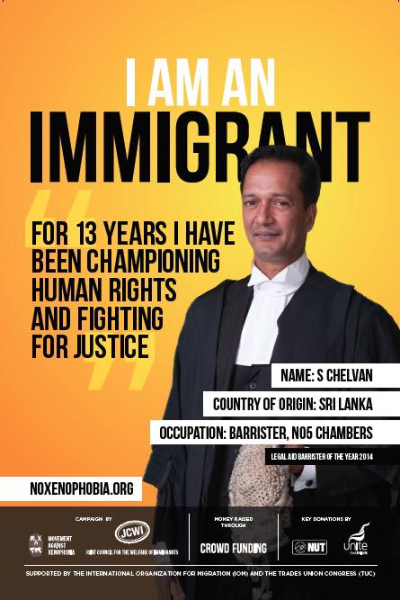 cliffordsinger's tweet photo. Great, crowdfunded poster campaign by @JCWInews #IAmAnImmigrant http://t.co/6AXJUMyyUN