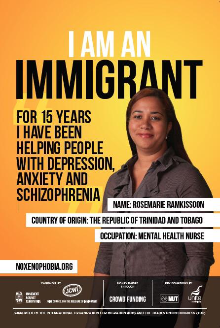cliffordsinger's tweet photo. Great, crowdfunded poster campaign by @JCWInews #IAmAnImmigrant http://t.co/6AXJUMyyUN