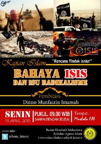 kepada para anggota BEM FAI UMJ, kajian RTL membahas topik ISIS. Senin, 13 April 2015. Terimakasih