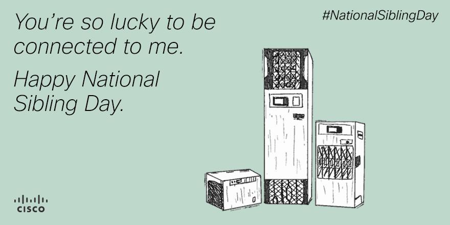 CiscoCollab's tweet image. No sibling rivalry here. RT if you and your siblings are better together. Happy #NationalSiblingDay #CiscoNCS