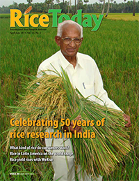 ricetoday's tweet photo. The cover: #Rice farmer Nekkanti Subba Rao helped kick-start 2 #GreenRevolutions in #India http://t.co/nlVapexqMw http://t.co/H4Hc2lYzjY
