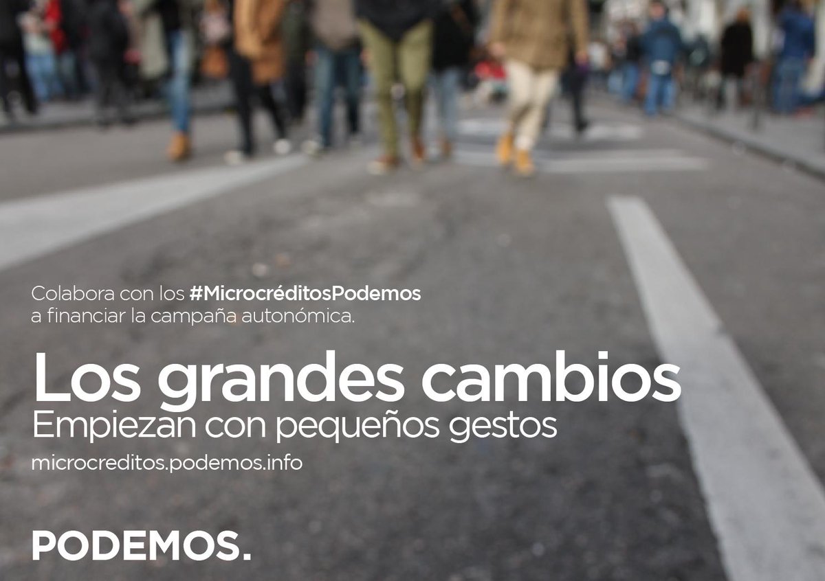 #MicrocréditosPodemos si quieres empoderar a la gente librándoles del yugo de los bancos. microcreditos.podemos.info
