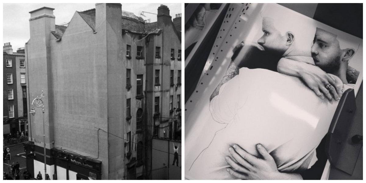 A massive marriage equality mural is going up on George's St tonight edge.ie/1GwmlML #YesEquality