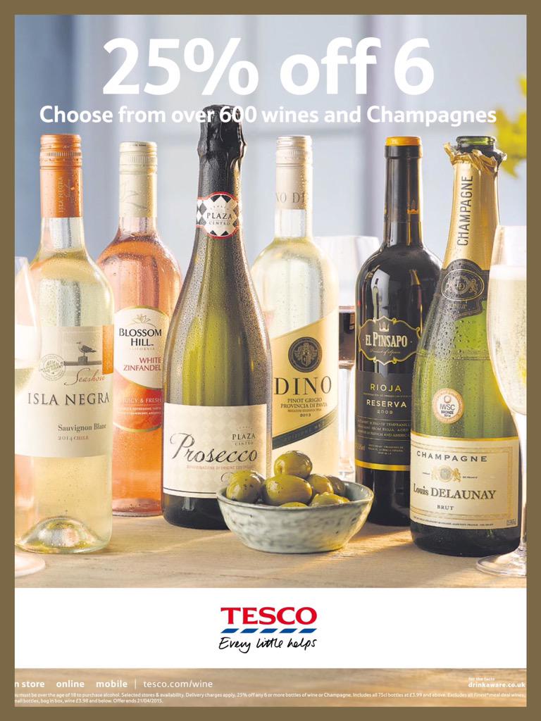 Last few days 25% off 6 bottles... #tesco