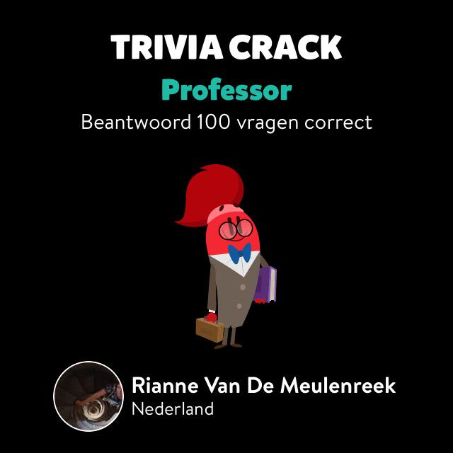 riannegeffen's tweet photo. Rianne Van De Meulenreek heeft zojuist de insigne Professor ontgrendeld in Trivia Crack  http://t.co/9Lzjp8RV2V http://t.co/dRgTrhi9zS