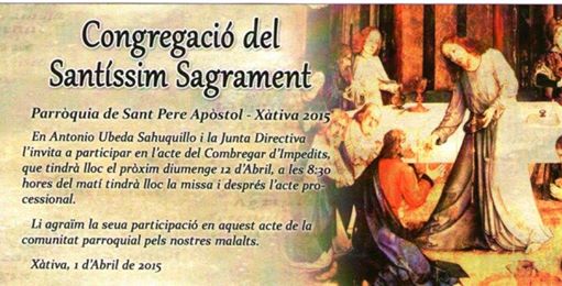 CombregarSPere's tweet photo. @PortaldeXativa @Xativa @linformadorxat @SERXativa @Hermandadxativa @CoberturaRXat @locutorlocal @levante_emv http://t.co/87fbrIassz