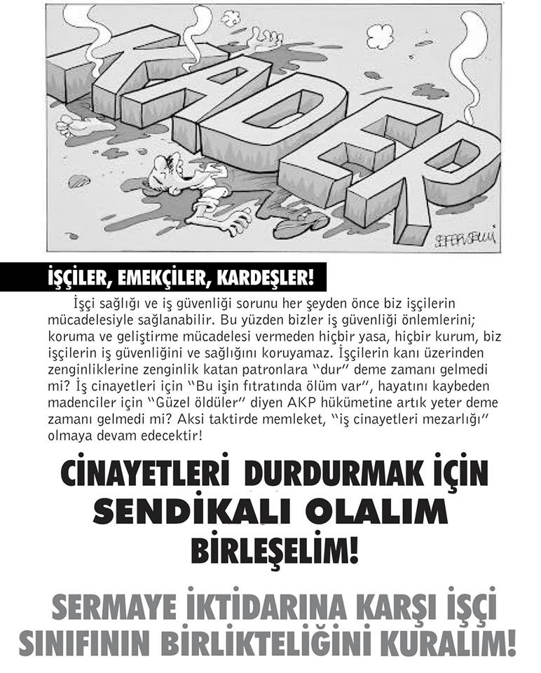 İş cinayetlerine karşı Sendikalı Ol...