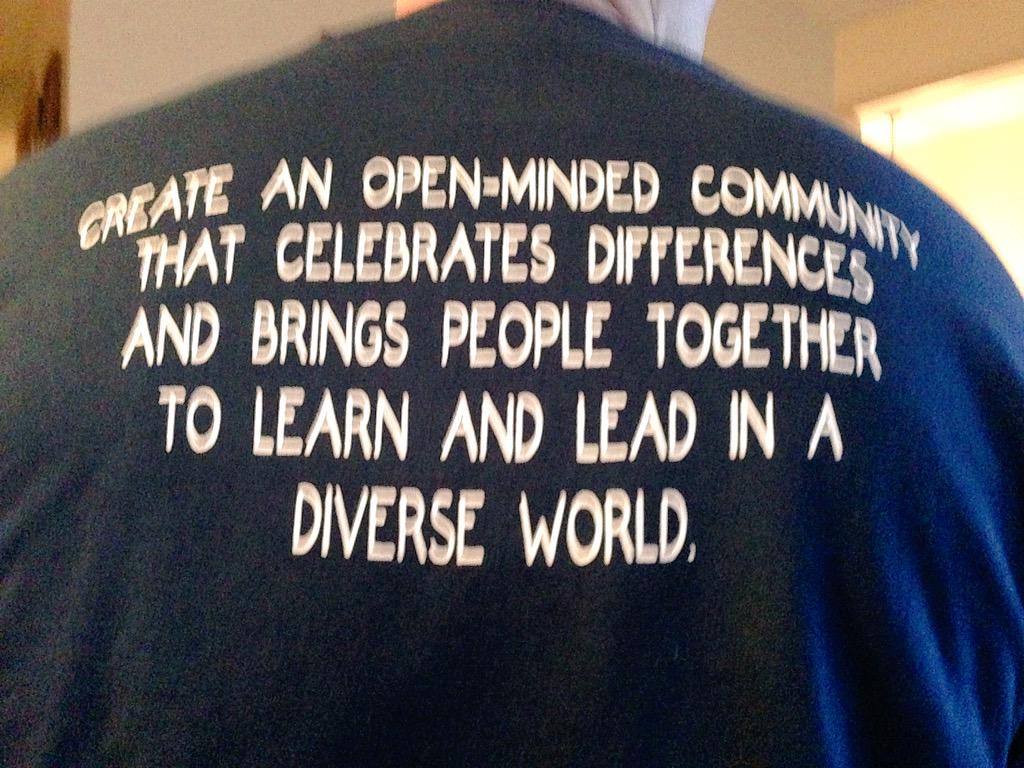 38rudy's tweet photo. Wearing the student designed DIGGIN' DIVERSITY shirt today! #sharpstudents #sharpshirt #community #storm http://t.co/lG2gREhvjs