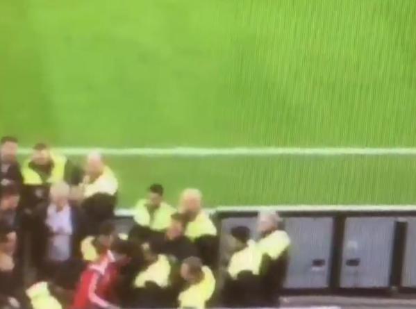 RemarksFootball's tweet photo. Have you ever seen a footballer headbutting a steward? Watch Spahic do it here. Disgusting! http://t.co/jUe8IturDV http://t.co/tB8BGLawN6