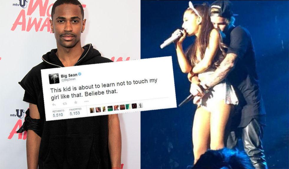 sugarscape's tweet photo. Turns out Big Sean doesn't mind when Biebs loves Ariana harder - tweets confirmed as fake http://t.co/ep5aZyuTw5 http://t.co/wziJeQSh53